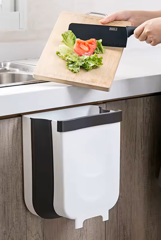 Basurero plegable colgante